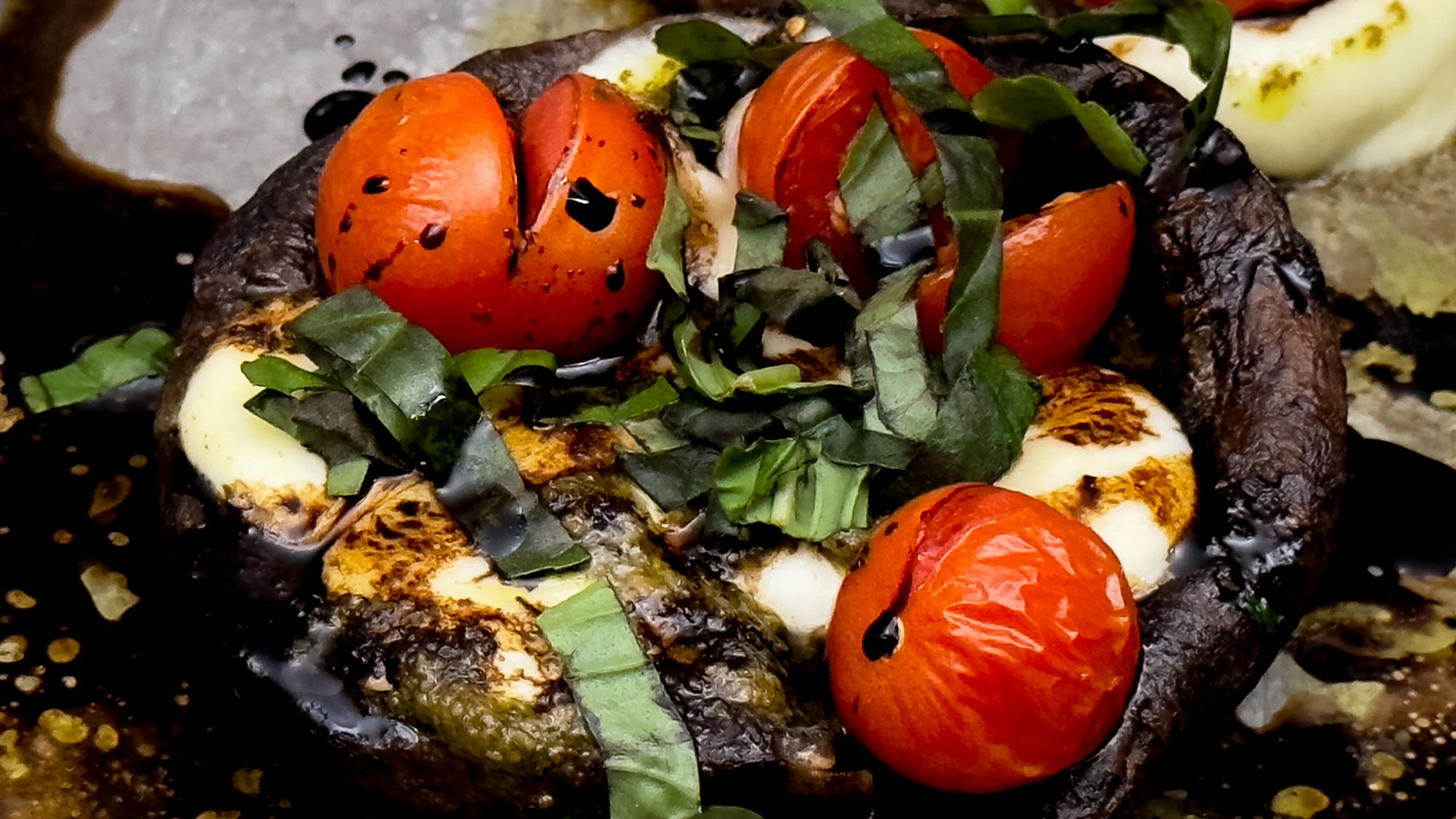 Caprese & Pesto Stuffed Portobello Mushrooms