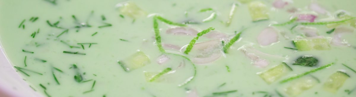 Cold Cucumber Soup with Greek Yogurt, Dill