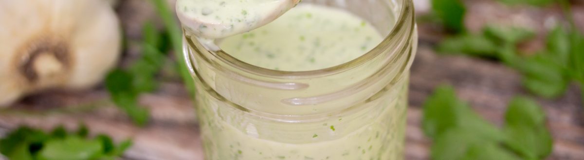 Creamy Cilantro Lime Garlic Salad Dressing Main 2