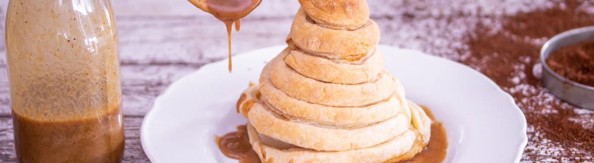 Puff Pastry Baked Pears with Coffee Caramel