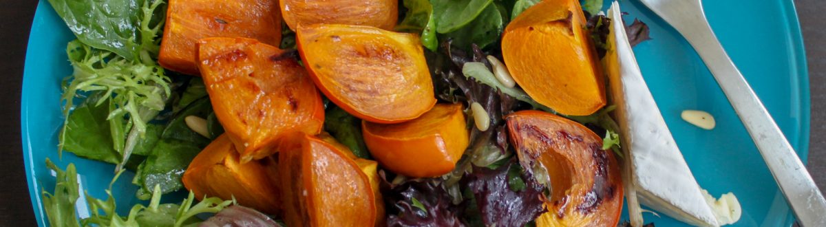 roasted persimmon brie salad 3